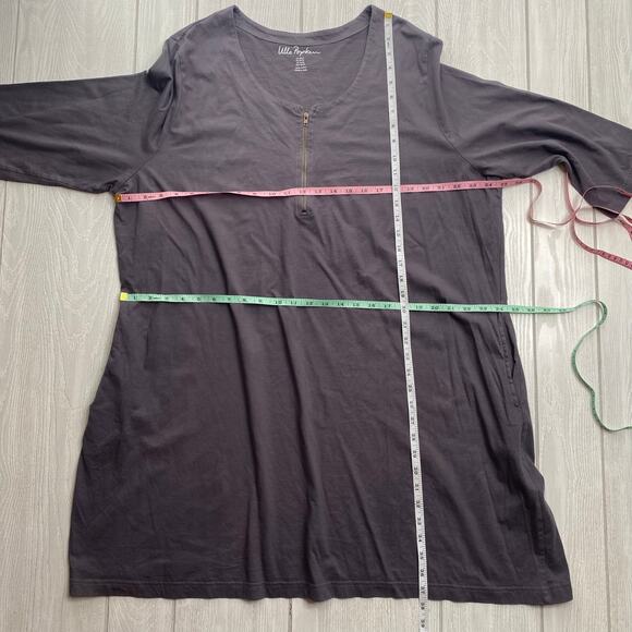 Ulla Popken Women's Dark Gray Melange Stretch Knit Shift Dress Size 20/22 - Picture 5 of 11